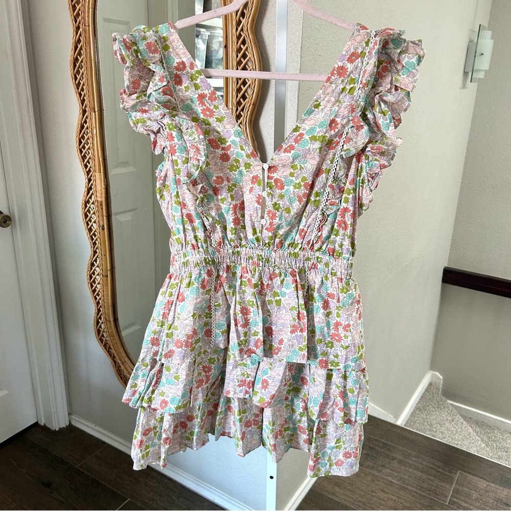 Anthropologie / LOVE THE LABEL Ines Tiered Ruffle Mini Dress - Picture 4 of 8